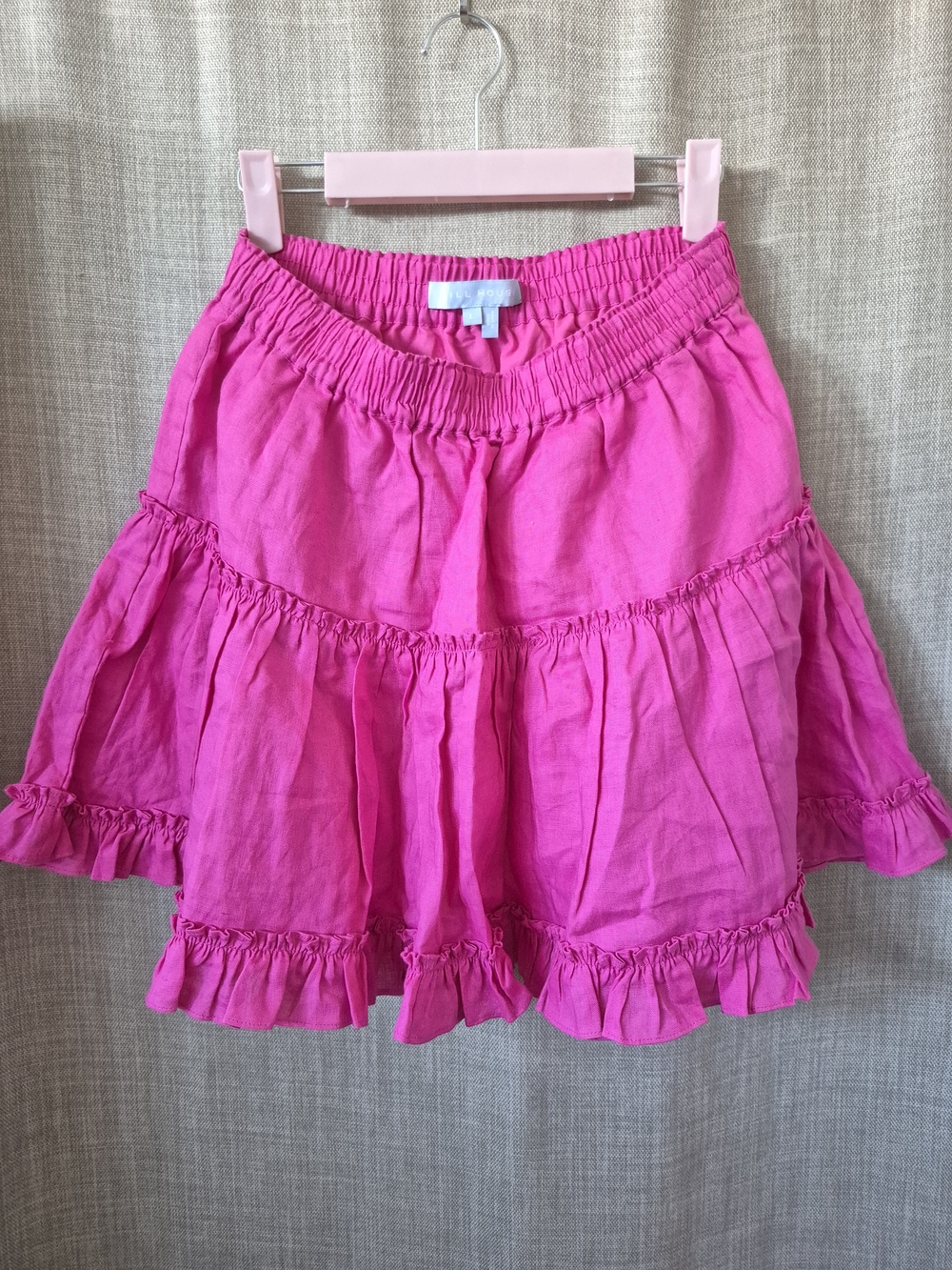 Hill House The Paz Pink Linen Skirt - L